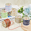 SUPERFINDINGS 6 Rolls 6 colors 50M Segment Dyed Nylon Chinese Knotting Cord NWIR-FH0001-05-4