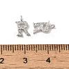 Initial Letter Brass Micro Pave Cubic Zirconia Pendants ZIRC-F008-R-3