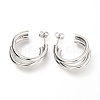 Tarnish Resistant 304 Stainless Steel Half Hoop Earrings EJEW-C501-18P-1