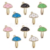 10Pcs 5 Colors Brass Enamel Pendants KK-SZ0004-01-1