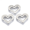 201 Stainless Steel Open Heart Charms STAS-R071-16-1