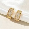C-Shaped Brass Micro Pave Clear Cubic Zirconia Cuff Earrings EJEW-L316-01G-07-2