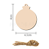 10Pcs Flat Round Unfinished Wood Cutouts Ornaments WOCR-PW0002-26N-1