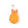 Drumstick Shrimp Alloy Enamel Pendants LS-ENAM-P264-01F-G-2
