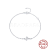 Anti-Tarnish Rhodium Plated 925 Sterling Silver Micro Pave Cubic Zirconia Link Bracelets ZA1067-1-1