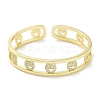 Brass Micro Pave Clear Cubic Zirconia Open Cuff Bangles BJEW-Z061-14G-2