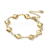 304 Stainless Steel Rhombus Link Chain Bracelets for Women BJEW-U002-01G-2