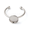 Non-Tarnish 304 Stainless Steel Open Cuff Ring Components X-STAS-I306-05B-P-2