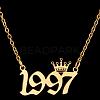 Crown Birth Year 201 Stainless Steel Pendant Necklaces for Women FS-WG4E8F2-18-1
