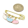 Whale Alloy Enamel Charms Safety Pin Brooch JEWB-BR00132-3