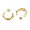 304 Stainless Steel Twist C-Shaped Stud Earrings for Women EJEW-C096-40G-2
