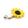 Alloy Daisy Curved Barbell AJEW-G042-01P-3