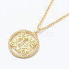 Brass Micro Pave Clear Cubic Zirconia Pendant Necklaces NJEW-E153-01H-1