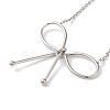 Non-Tarnish 304 Stainless Steel Cable Chain Bowknot Pendant Necklaces NJEW-Z041-02P-01-1