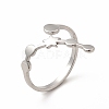 Non-Tarnish 304 Stainless Steel Morning Star Open Cuff Ring for Women RJEW-B027-12P-3