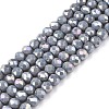 Electroplate Glass Beads Strands EGLA-A044-P4mm-B10-1
