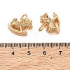 Brass Micro Pave Clear Cubic Zirconia Charms CU-CBA3F77-08G-3