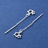 999 Fine Silver Star Ear Threads EJEW-P296-01S-2