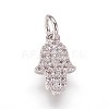Brass Micro Pave Cubic Zirconia Charms Pendants ZIRC-K070-32P-1