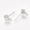 Brass Stud Earring Findings X-KK-T035-123P-2