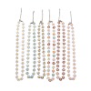Enamel Daisy Link Chain Necklace NJEW-P220-01P-1