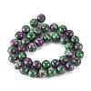 Round Dyed Natural Gemstone Bead Strands G-R345-10mm-15-2