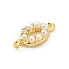 Rack Plating Brass Clear Cubic Zirconia Connector Charms KK-S396-06E-2