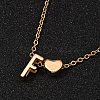 Alloy Letter Heart Pendant Necklaces for Women NJEW-FS0001-09F-1