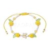 Glass Seed Bead and Resin Braided Bead Bracelets for Women BJEW-MZ00237-01-1
