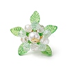 Glass with Round Shell Pearl and Acrylic Charms Pendants PALLOY-MZ00647-02-3