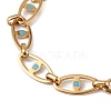 Enamel Horse Eye Link Chain Bracelet BJEW-G669-12G-2