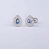 Brass Pave Marine Blue Cubic Zirconia Cartilage Earrings FS-WGEDAE7-01-1