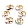 Brass Enamel Huggie Hoop Earrings EJEW-F264-20-G-1
