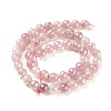 Round Natural Electroplated Strawberry Quartz Beads G-P447-B03-01-2