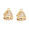 Christmas Theme Brass Pave Clear Cubic Zirconia Charms KK-T073-05G-1