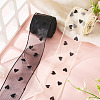 2 Rolls 2 Colors Polyester Heart Flocking Ribbon OCOR-TA0002-78-5