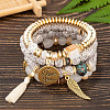 Boho Style Wood Beaded Stretch Bracelet Sets for Women WGE3C3B-47-1