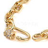 Brass Cable Chain Bracelet with Clear Cubic Zirconia Locking Carabiner for Men Women BJEW-JB08918-6