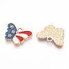 Alloy Enamel Pendant Rhinestone Settings ENAM-T020-98-2