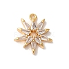 Brass Micro Pave Clear Cubic Zirconia Pendants KK-M294-07G-04-1
