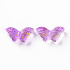 Transparent Spray Painted Glass Beads GLAA-S190-018K-01-2