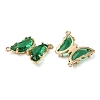 Brass Pave Faceted Glass Connector Charms FIND-Z020-04K-2