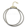 Polyester Cord Braided Necklace Makings MAK-L043-03G-25-1