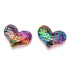 Glitter Sequins Fabric Heart Padded Patches X-DIY-WH0083-A02-1