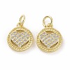 Brass Micro Pave Cubic Zirconia Charms KK-E068-VF034-2