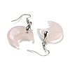 Rack Plating Moon Brass Dangle Earrings for Women EJEW-B064-02P-05-2
