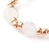 Natural Rose Quartz Beads Rings RJEW-JR00374-02-5