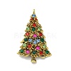 Christmas Tree Alloy Rhinestone Brooches Pins JEWB-I049-01AG-1