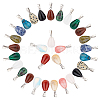30Pcs 15 Colors Gemstone Pendants G-SC0001-40-1