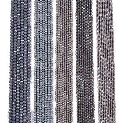 Electroplate Opaque Solid Color Glass Beads Strands EGLA-A044-P4mm-L10-1